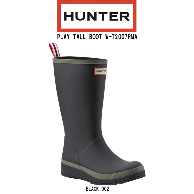 HUNTER(ハンター)レディース レインブーツ ロング トール 雨靴 防水 長靴 女性用 PLAY TALL BOOT W-T2007RMA