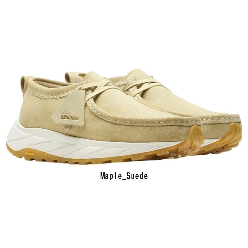 CLARKS(クラークス)モカシン ワラエデンロー シューズ ベージュ スエード ビブラムソール カジュアル メンズ 男性用 Walla Eden Lo 26176533 