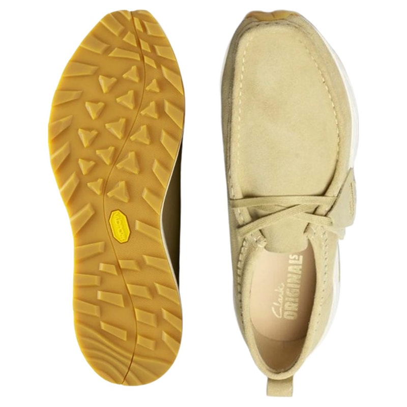 CLARKS(クラークス)モカシン ワラエデンロー シューズ ベージュ スエード ビブラムソール カジュアル メンズ 男性用 Walla Eden Lo 26176533 