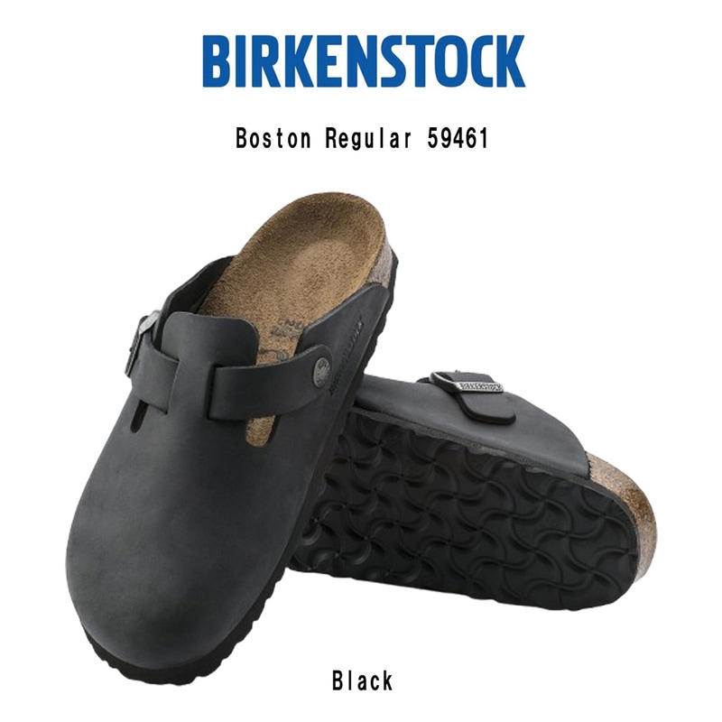 BIRKENSTOCK(ビルケンシュトック)ボストン クロッグ サボ サンダル コンフォート レザー レギュラー ブラック 黒 ユニセックス ビルケン Boston Regular 59461
