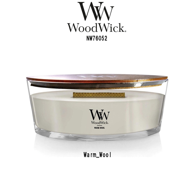 WoodWick(ウッドウィック)アロマキャンドル 【ブランド箱なし】 ハースウィック ウォームウール フローラル 燃焼音 ギフト プレゼント Warm Wool NW76052