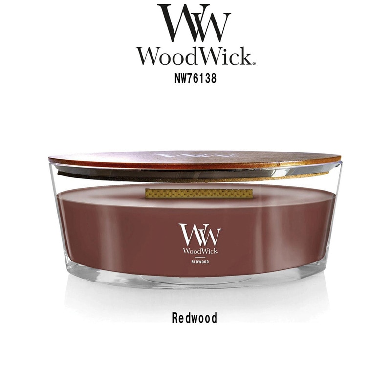 WoodWick(ウッドウィック)アロマキャンドル 【ブランド箱なし】 ハースウィック レッドウッド ウッディ 燃焼音 パチパチ ギフト プレゼント Redwood NW76138