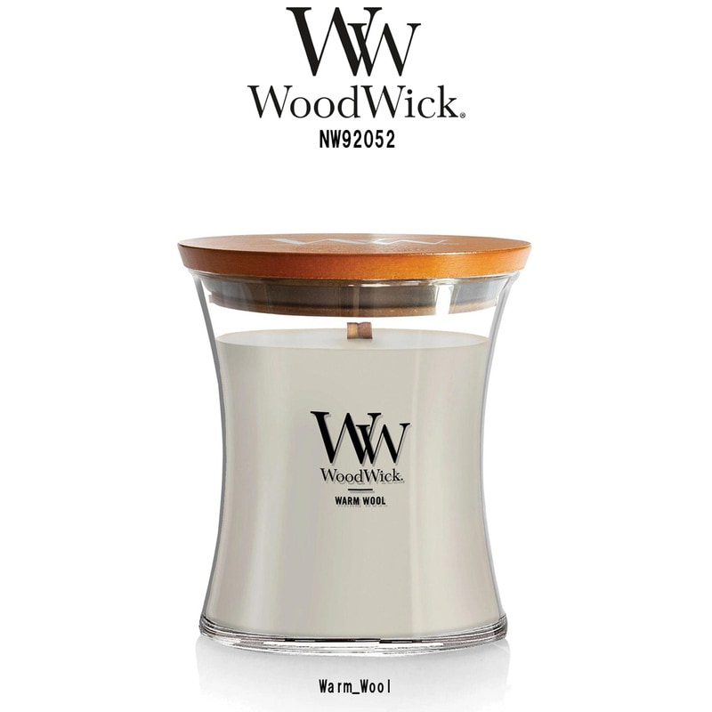WoodWick(ウッドウィック)アロマキャンドル 【ブランド箱なし】 アワーグラス ジャーM ウォームウール フローラル 燃焼音 ギフト プレゼント Warm Wool NW92052