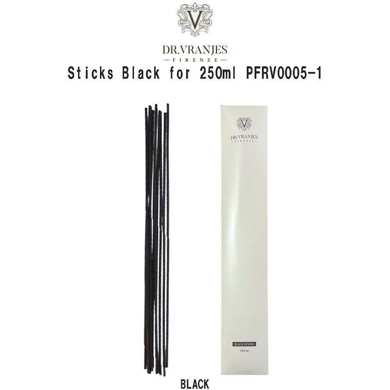 DR.VRANJES(ドットール・ヴラニエス)ディフューザー用スティック BLACK 10本 250ml用 ロッソ ノービレ ブラック ルームフレグランス Sticks Black for 250ml
