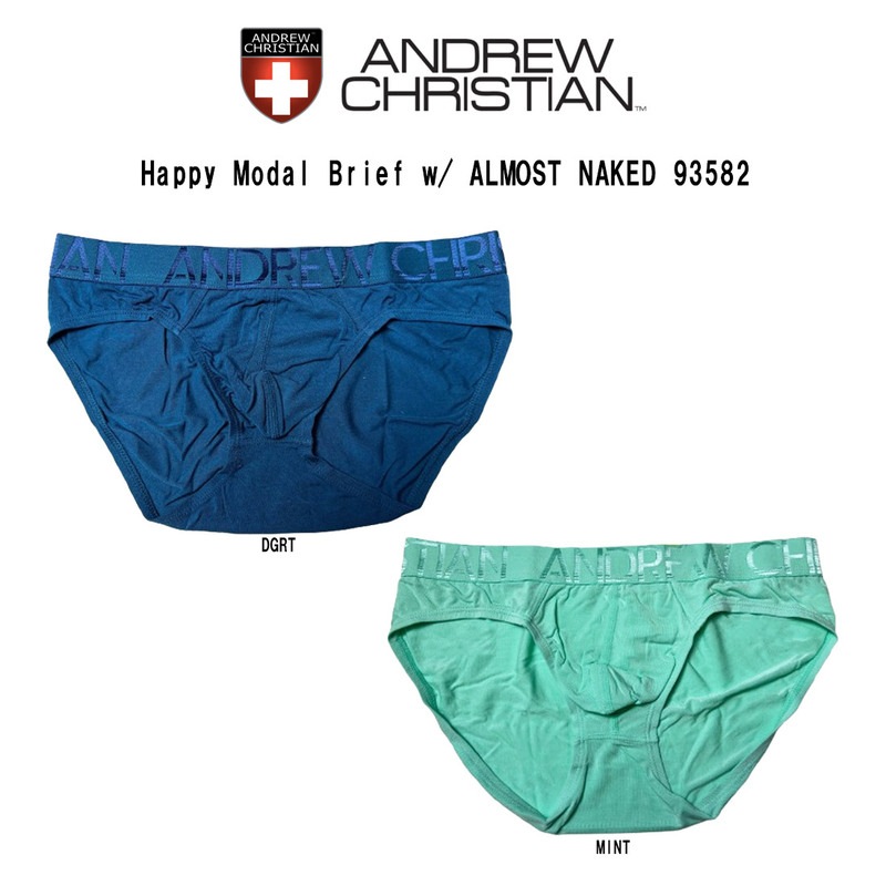 ANDREW CHRISTIAN(アンドリュークリスチャン)ブリーフ 前閉じ フルバック メンズ 男性用 下着 パンツ Happy Modal Brief w/ ALMOST NAKED 93582