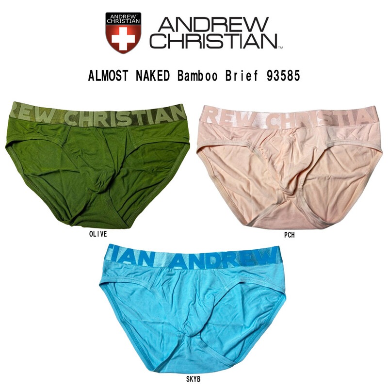 ANDREW CHRISTIAN(アンドリュークリスチャン)ブリーフ 前閉じ フルバック メンズ 男性用 下着 パンツ セクシー ALMOST NAKED Bamboo Brief 93585