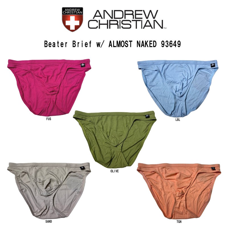 ANDREW CHRISTIAN(アンドリュークリスチャン)ブリーフ 前閉じ フルバック メンズ 男性用 下着 パンツ セクシー Beater Brief w/ ALMOST NAKED 93649