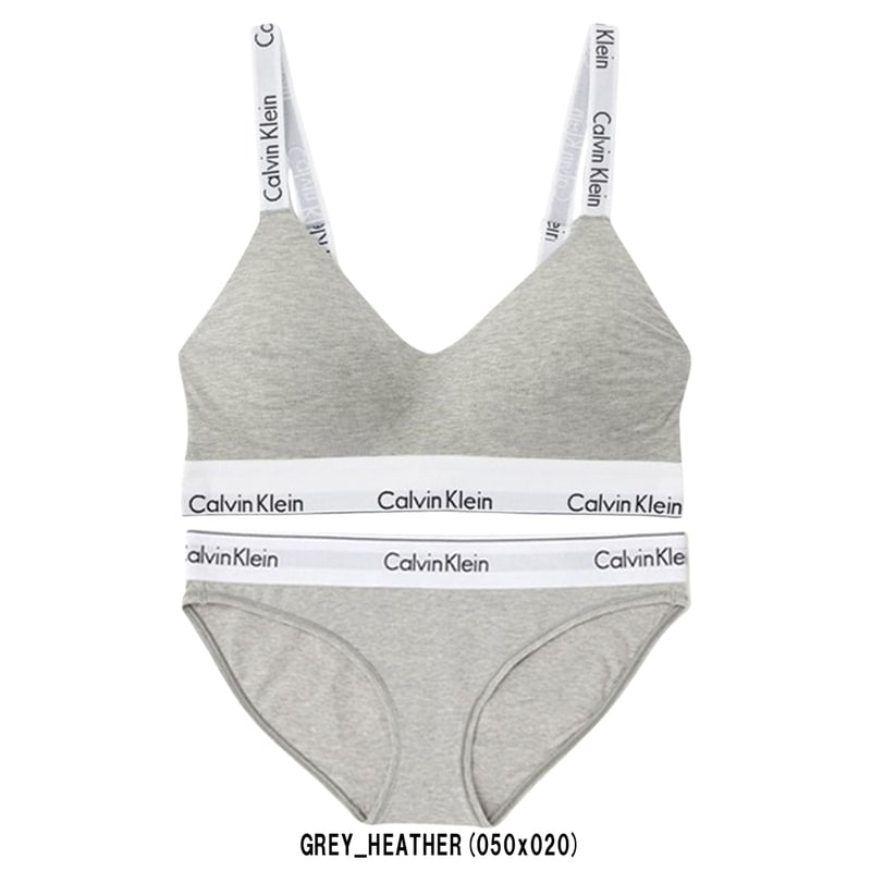 Calvin Klein(カルバンクライン)ck レディース ブラ&ショーツ セット スポーツ ジム 筋トレ 運動 無地 女性用 下着 QF7059+F3787