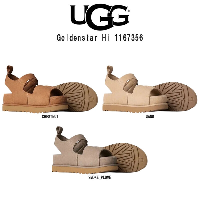 UGG(アグ)サンダル ゴールデンスター ハイ ストラップ スエード 厚底 調整可能 リゾート レディース 女性用 靴 Goldenstar Hi 1167356