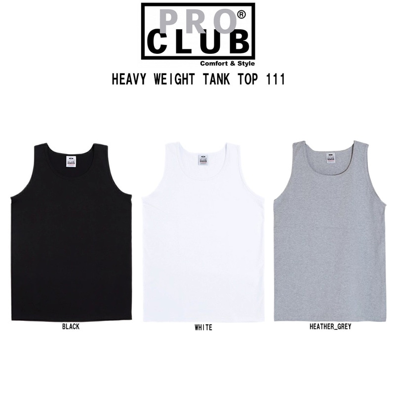 PRO CLUB(プロクラブ)タンクトップ 袖なし 無地 コットン シンプル カジュアル HEAVY WEIGHT 111