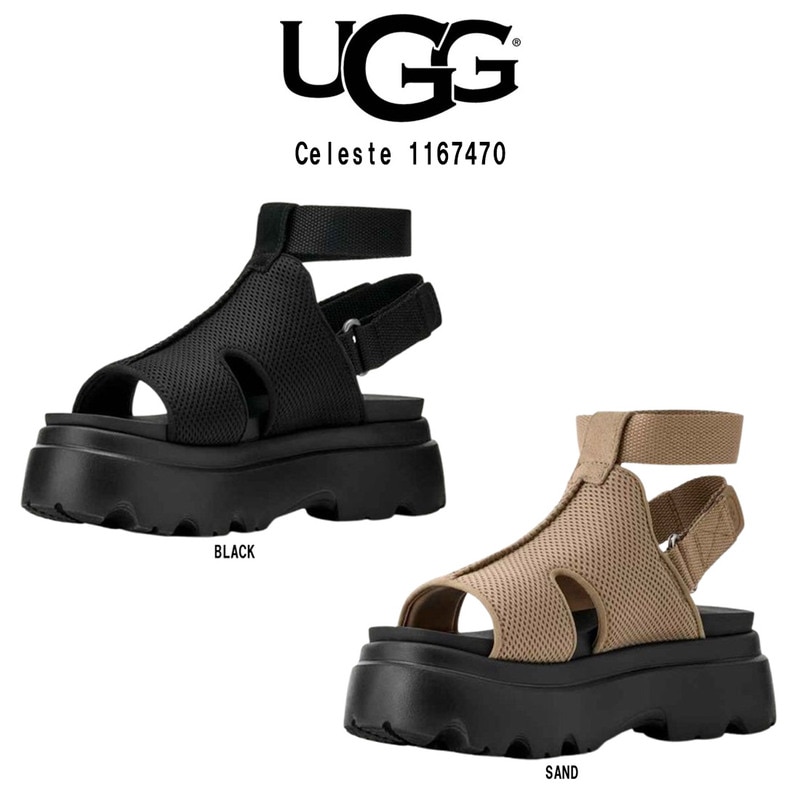 UGG(アグ)サンダル セレスト ストラップ  プラットフォーム 厚底 メッシュ 調節可能 レディース 女性用 靴 Celeste 1167470