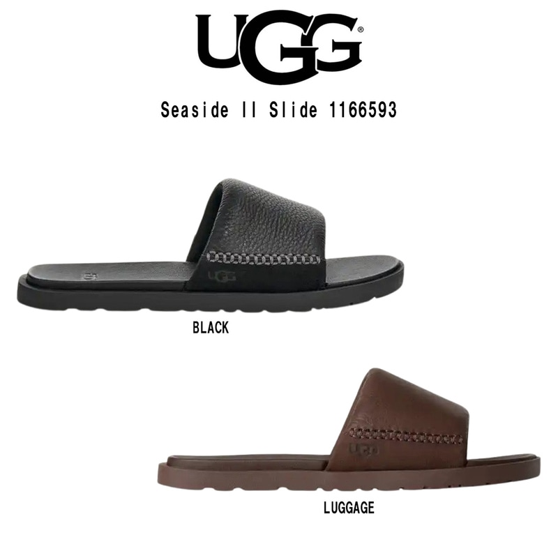UGG(アグ)サンダル シーサイド スライド レザー フラット スリッパ リゾート メンズ 男性用 靴 Seaside II Slide 1166593