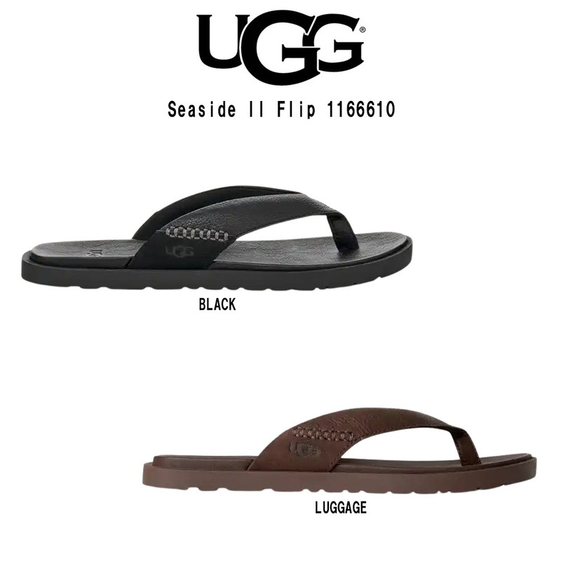 UGG(アグ)サンダル シーサイド フリップ トングサンダル ビーチサンダル レザー フラット リゾート メンズ 男性用 靴 Seaside II Flip 1166610