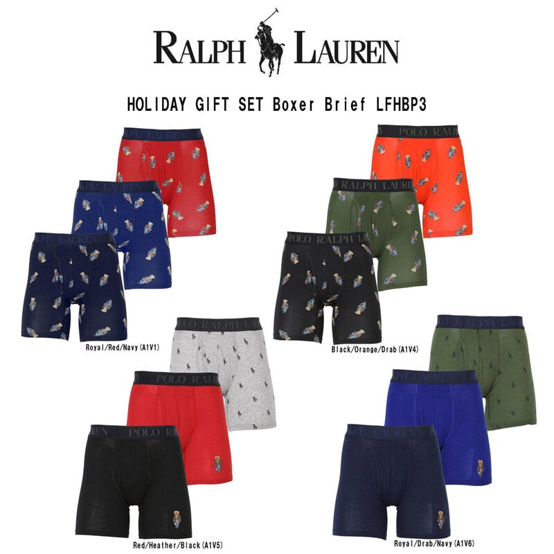 POLO RALPH LAUREN(ポロ ラルフローレン)ボクサーパンツ ボクサーブリーフ ポロベア 3枚組 セット ギフト メンズ 男性用 下着 HOLIDAY GIFT LFHBP3