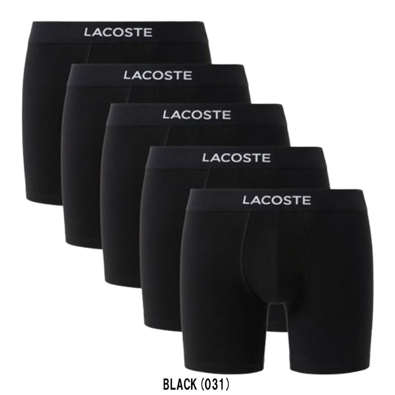 LACOSTE(ラコステ)ボクサーパンツ ボクサーブリーフ コットン ストレッチ 5枚セット ロゴ お買い得 パック 前閉じ メンズ 下着 男性用 6H1301