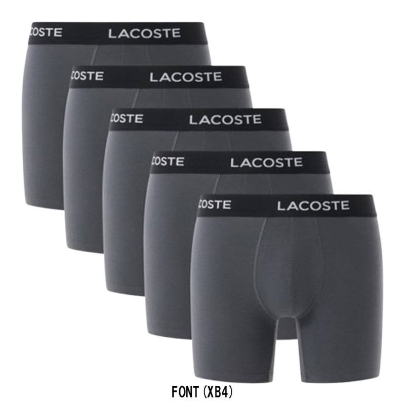 LACOSTE(ラコステ)ボクサーパンツ ボクサーブリーフ コットン ストレッチ 5枚セット ロゴ お買い得 パック 前閉じ メンズ 下着 男性用 6H1301