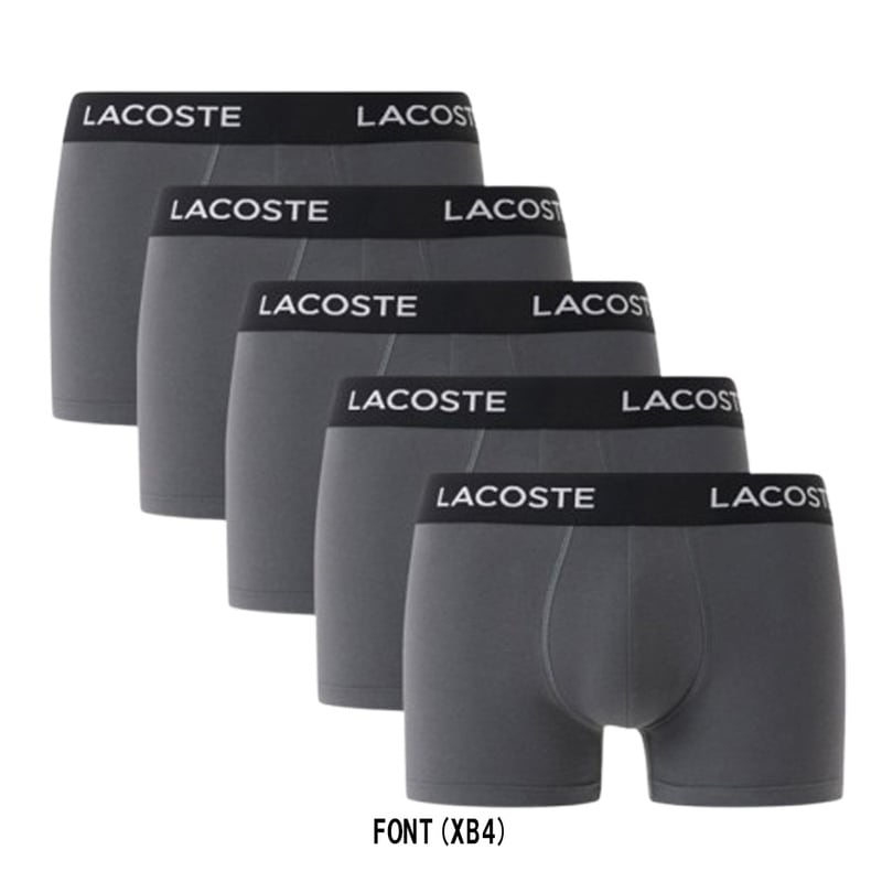 LACOSTE(ラコステ)ボクサーパンツ コットン トランク ストレッチ 5枚セット ロゴ お買い得 パック 前閉じ メンズ 下着 男性用 5H1292