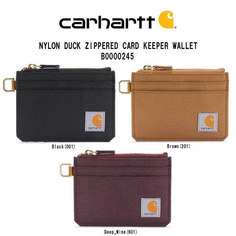 Carhartt(カーハート)カードケース カードキーパー ナイロン ファスナー ポケット ウォレット 小銭入れ ロゴ 撥水 メンズ レディース ギフト B0000245