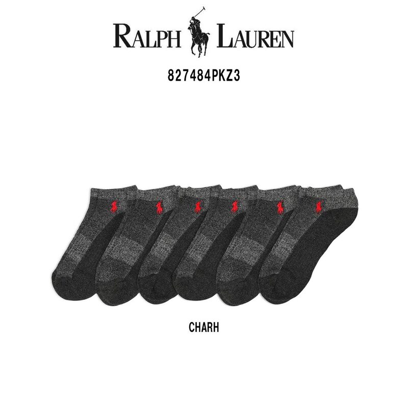 POLO RALPH LAUREN(ポロ ラルフローレン)ソックス ローカット くるぶし アソート グレー 6足セット ロゴ 刺繍 靴下 男性用 メンズ ギフト 827484PKZ3