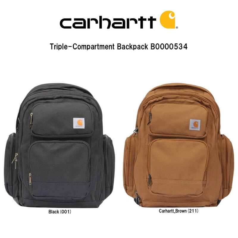 Carhartt(カーハート)バックパック リュック バッグトリプルコンパートメント 大容量 ロゴ 通勤 通学 35L Triple-Compartment Backpack B0000534