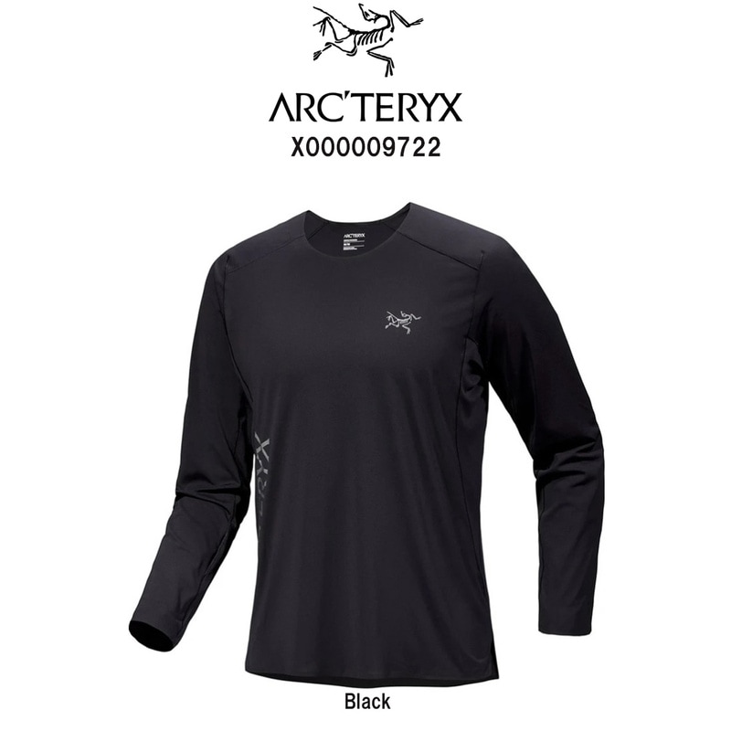 ARC'TERYX(アークテリクス)Tシャツ 長袖 ノーバン ダウンワード 反射ロゴ トリムフィット グラフィック ランニング メンズ 男性 X000009722