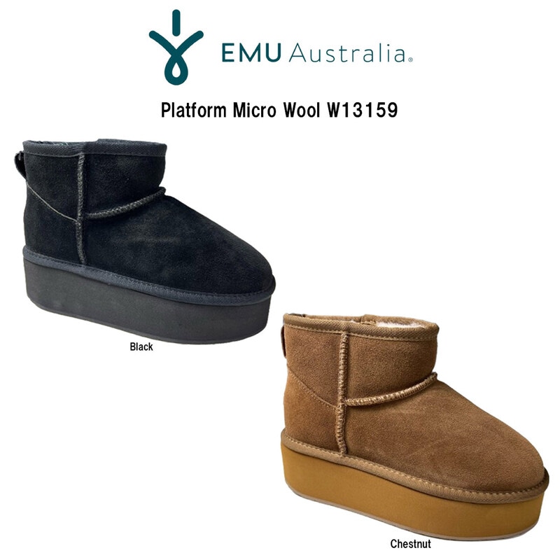EMU(エミュー)ムートン ブーツ シープスキン ショート プラットフォーム マイクロ ウール 厚底 レディース 靴 Platform Micro Wool W13159