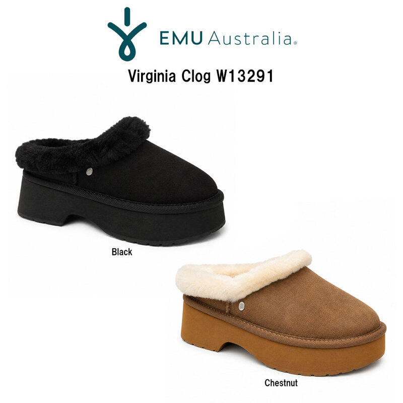 EMU Australia(エミュ オーストラリア)レディース バージニア クロッグ スリッポン ムートン サンダル シューズ シープスキン 厚底 リラックス W13291