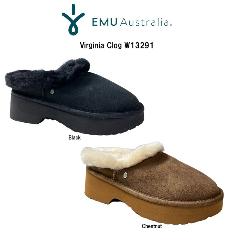 EMU(エミュー)ムートン スリッポン シューズ シープスキン ヴァージニア クロッグ 厚底 レディース 靴 Virginia Clog W13291
