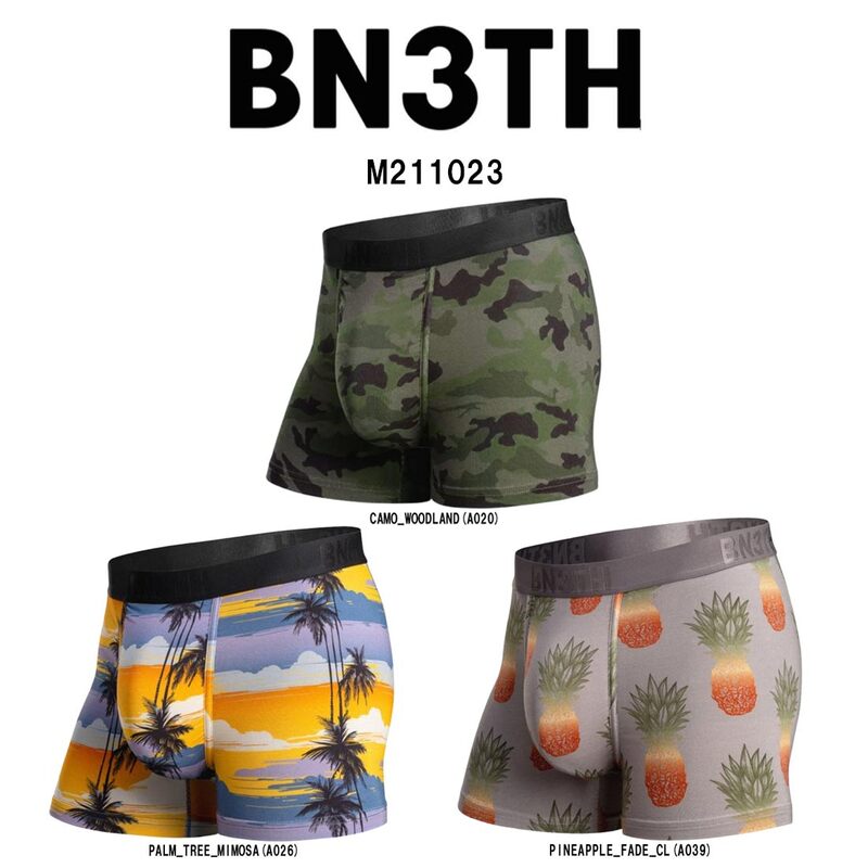 BN3TH(ベニス)ボクサーパンツ インナーポケット付 メンズ シンプル スポーツ 男性用下着 前開き Classic Icon Trunk with fly M211023