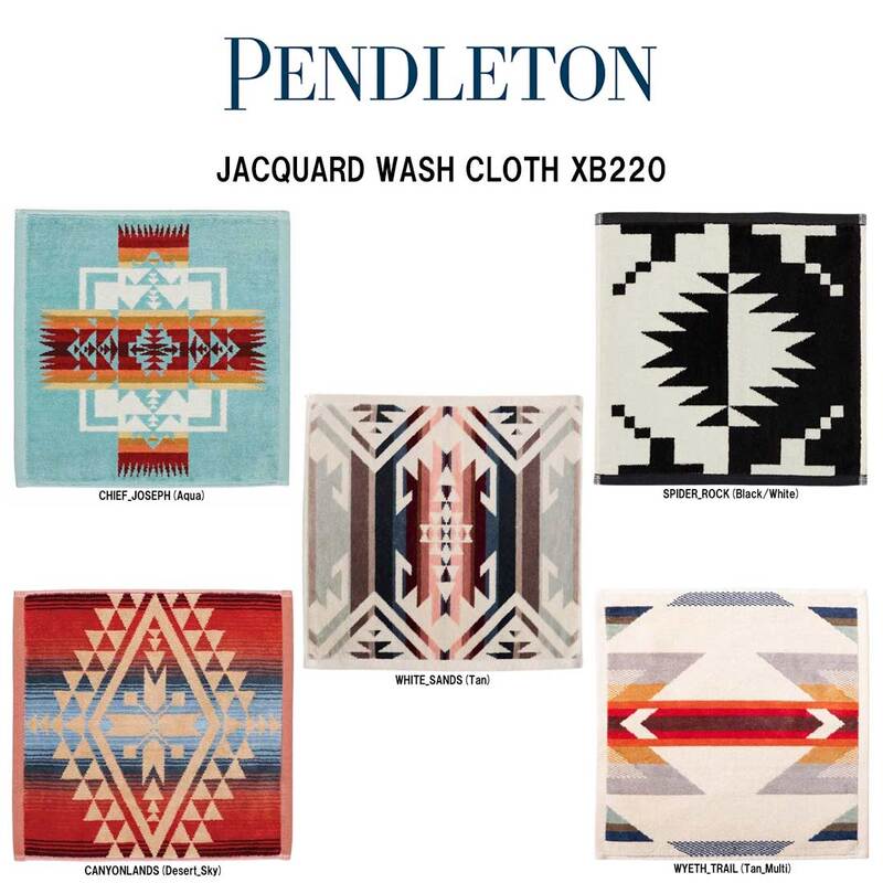 PENDLETON(ペンドルトン)ウォッシュクロス ハンドタオル ハンカチ ハンカチタオル ジャガード コットン アウトドア レジャー 33x33cm 総柄 ギフト XB220