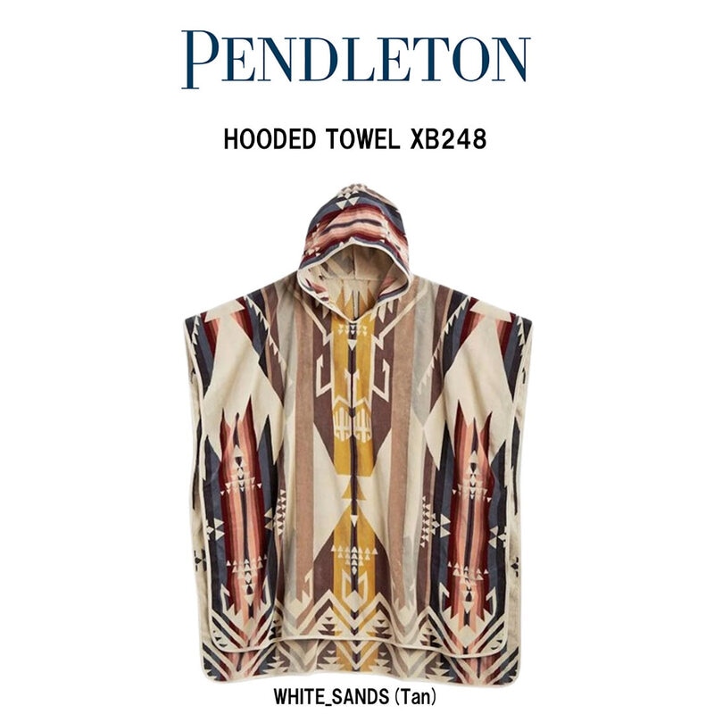 PENDLETON(ペンドルトン)フードタオル オーバーサイズ ブランケット フード付き 着るタオル アウトドア レジャー プール 215x101cm 大人用 総柄 XB248