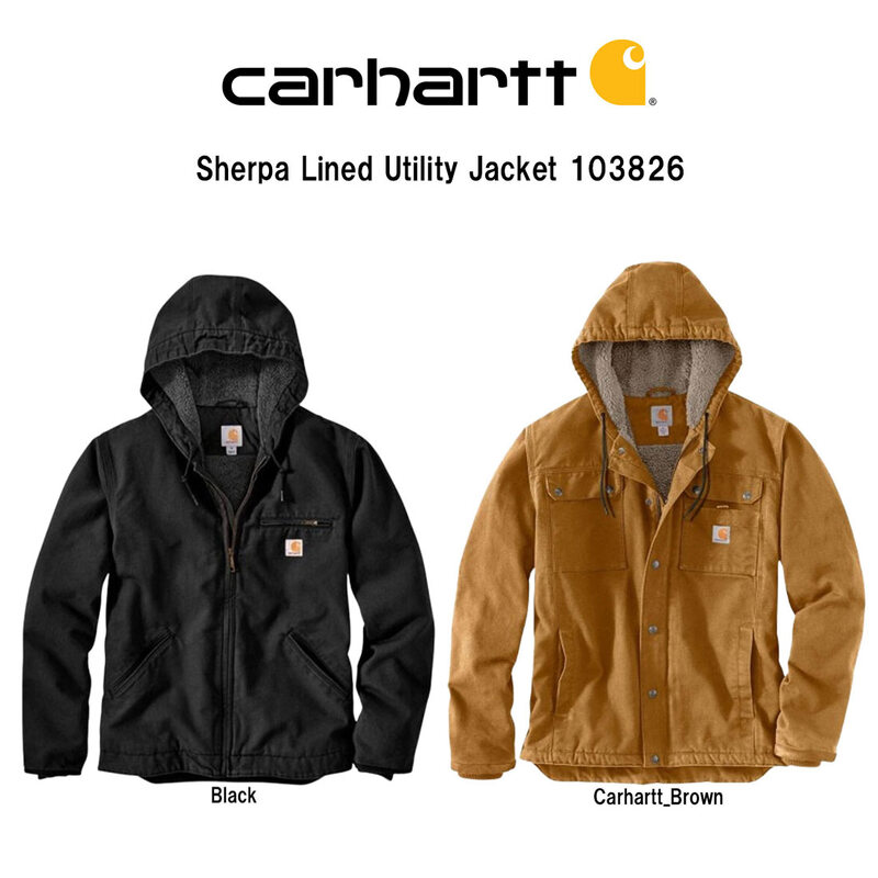 Carhartt(カーハート)ジャケット ダックジャケット ワークジャケット シェルパ 裏ボア フード付き ポケット ウォッシュドダック 防寒 メンズ 103826