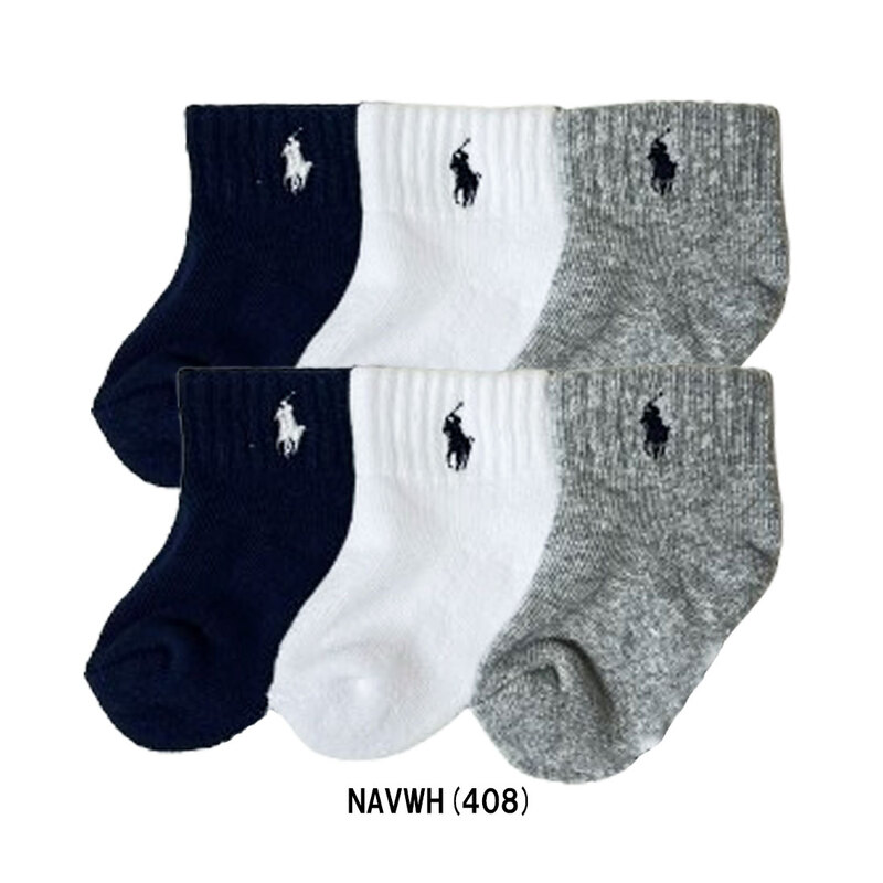 POLO RALPH LAUREN(ポロ ラルフローレン)ベビー ソックス 6足セット アソート 赤ちゃん 出産祝い おむつケーキ 男の子 プレゼント ギフト 靴下 B624130IPK/LPK