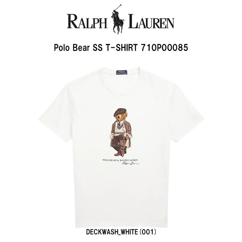 POLO RALPH LAUREN(ポロ ラルフローレン)Tシャツ 半袖 クルーネック コットン くま ポロベア ホワイト ギフト プレゼント メンズ T-SHIRT 710P00085