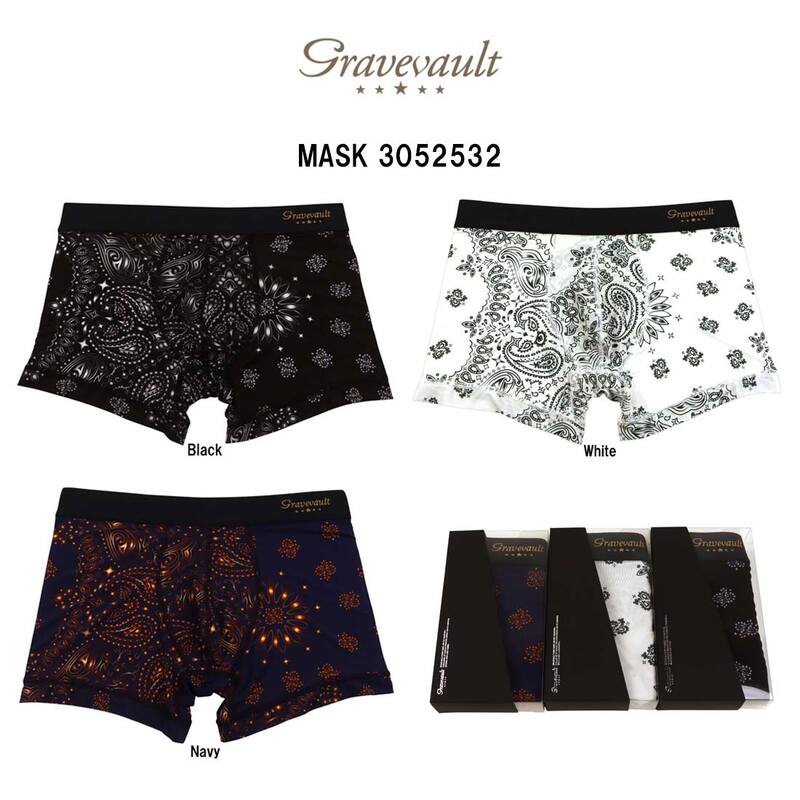 gravevault(グレイブボールト)ボクサーパンツ ショート 前閉じ ナイロン 日本製 ラグジュアリー ギフト メンズ 男性用 下着 MASK 3052532
