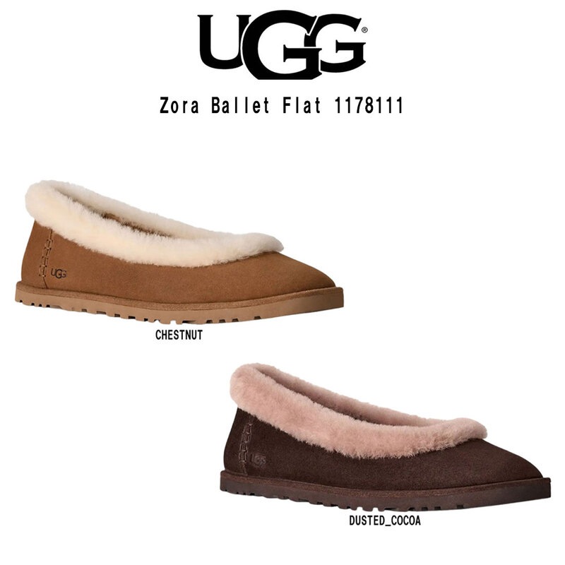 UGG(アグ)レディース ゾラ バレエ ブラット ローファー スリッポン シューズ スエード シープスキン ふわふわ 靴 W Zora Ballet Flat 1178111