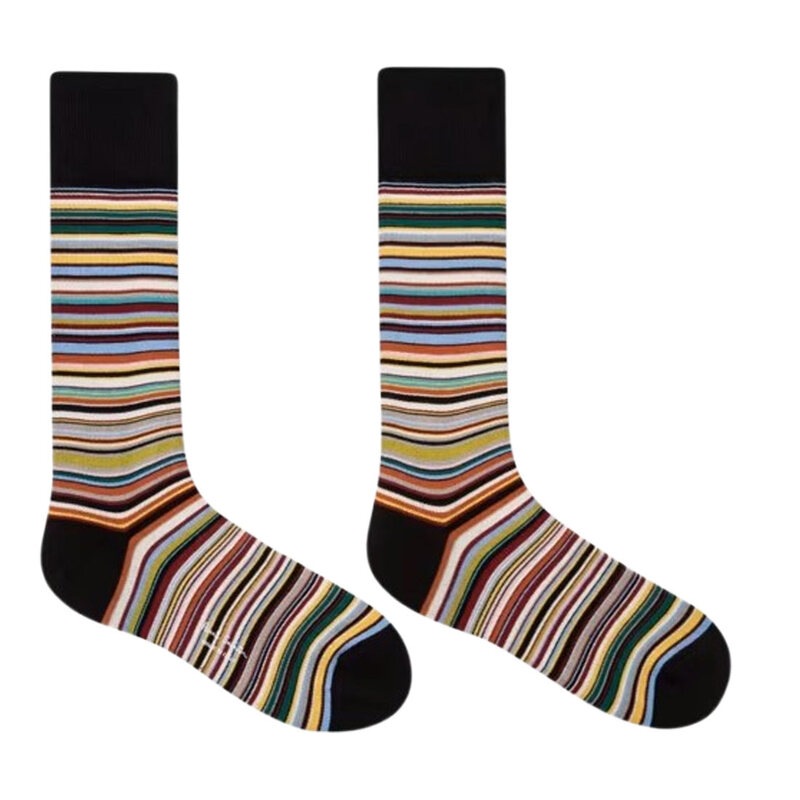 Paul Smith(ポールスミス)メンズ ソックス ストライプ マルチカラー 2足組 セット 靴下 レッグウェア 男性用 ギフト プレゼント 2 Pack M1A-SOCK-J2PKM
