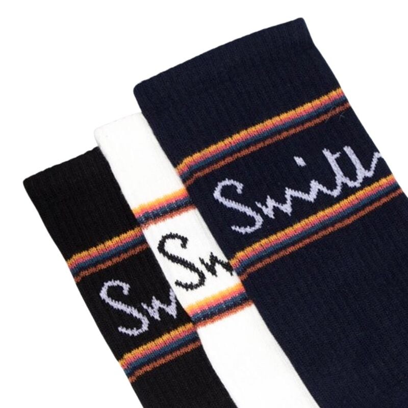 Paul Smith(ポールスミス)メンズ ソックス ロゴ ストライプ ライン リブ 3足組 靴下 男性用 ギフト プレゼント 箱入り 3Pack M1A-SOCK-GF639