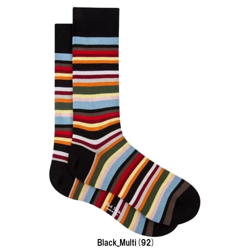 (SALE)Paul Smith(ポールスミス)メンズ ソックス マルチカラー 1足組 シングル シグネチャーストライプ 靴下 男性用 ギフト プレゼント M1A-800MO-J249