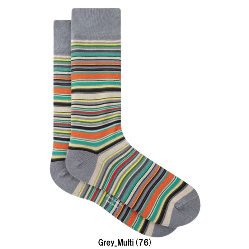 Paul Smith(ポールスミス)メンズ ソックス ストライプ マルチカラー 1足組 シングル 靴下 レッグウェア 男性用 ギフト プレゼント M1A-380CI-JMSTRP