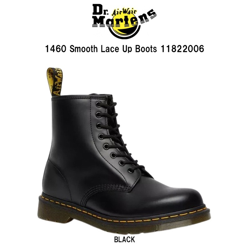 Dr.Martens(ドクターマーチン)1460 スムースレザー ブーツ 8ホール レースアップ イエローステッチ 革靴 定番 シューズ メンズ レディース 11822006