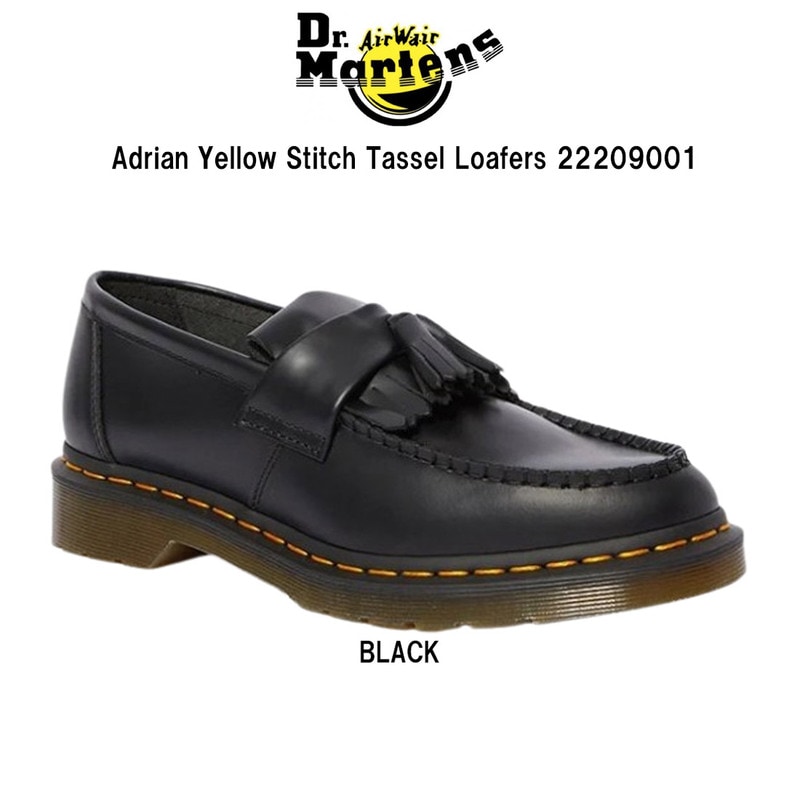 Dr.Martens(ドクターマーチン)エイドリアン タッセル ローファー イエローステッチ スムースレザー 革靴 シューズ 定番 メンズ レディース 22209001