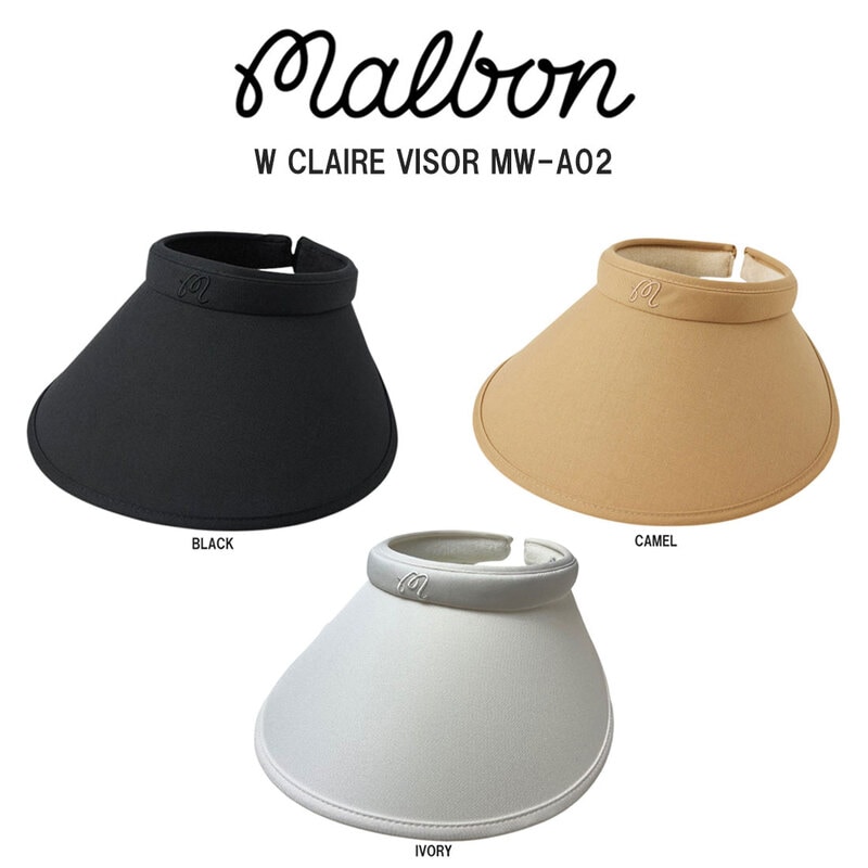 MALBON GOLF(マルボンゴルフ)レディース バイザー 日よけ 帽子 サンバイザー UVカット 紫外線対策 幅広 ロゴ ゴルフ スポーツ アウトドア MW-A02