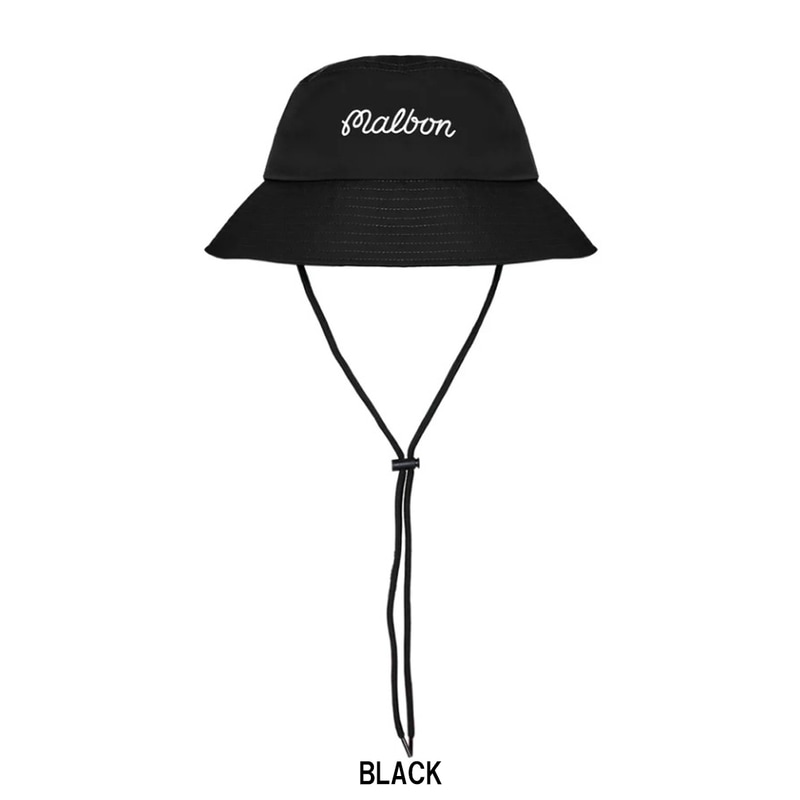 MALBON GOLF(マルボンゴルフ)メンズ バケットハット 紐付き ストラップ ハット 調整可能 ワンポイント ロゴ カジュアル アウトドア スポーツ 帽子 M-9426