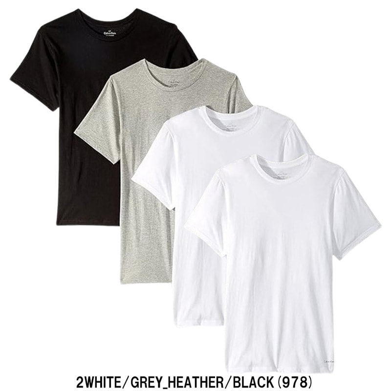 Calvin Klein(カルバンクライン)ck Tシャツ クルーネック 半袖 クラシックフィット インナー コットン 4枚組 セット パック ロゴ 肌着 メンズ  NU1332O