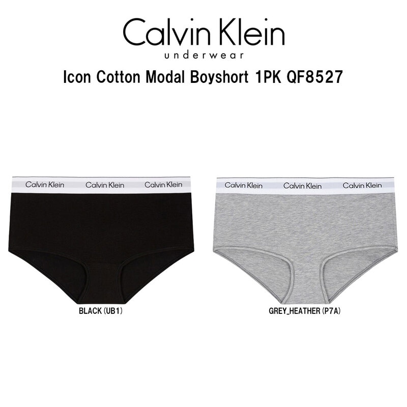 Calvin Klein(カルバンクライン)ck レディース ボーイショーツ アイコン コットン ショーツ ロゴ ストレッチ スポーツ 女性用 下着 インナー 1PK QF8527