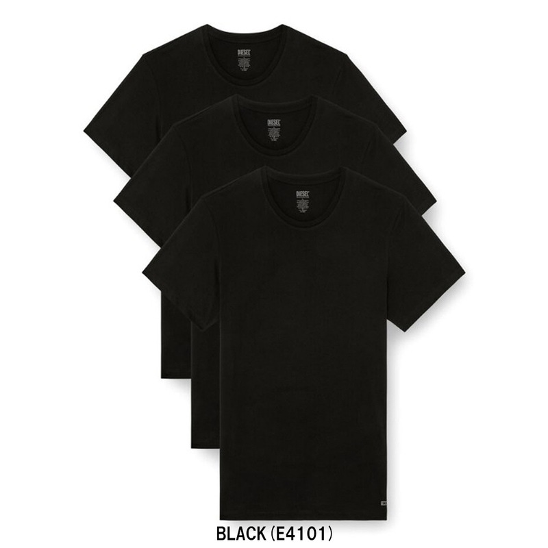 DIESEL(ディーゼル)Tシャツ クルーネック 3枚セット 無地 コットン ロゴ ワンポイント インナー アンダーウェア 肌着 パック 3PK メンズ A178280LIAD