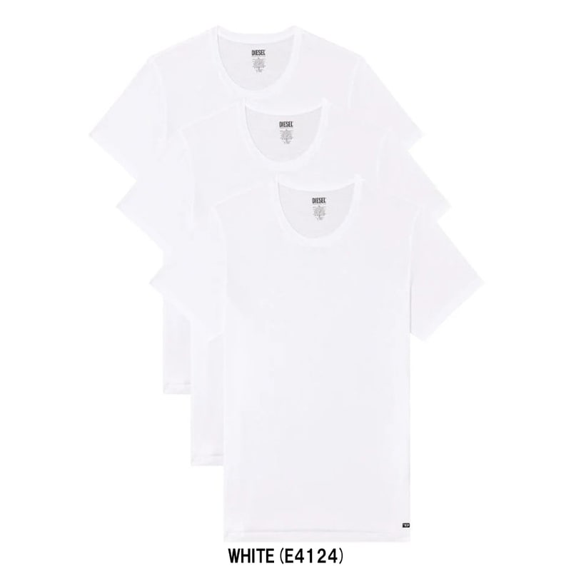 DIESEL(ディーゼル)Tシャツ クルーネック 3枚セット 無地 コットン ロゴ ワンポイント インナー アンダーウェア 肌着 パック 3PK メンズ A178280LIAD