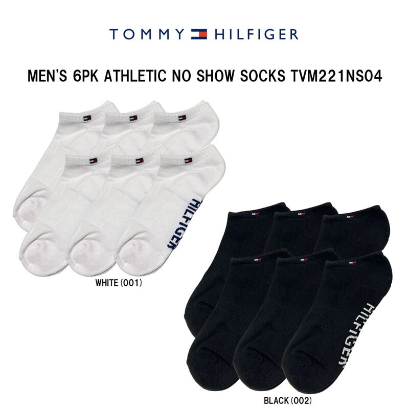 TOMMY HILFIGER(トミーヒルフィガー)メンズ ソックス アンクル丈 くるぶし 6足組 セット アソート ロゴ ワンポイント 通学 スポーツ 男性用 TVM221NS04