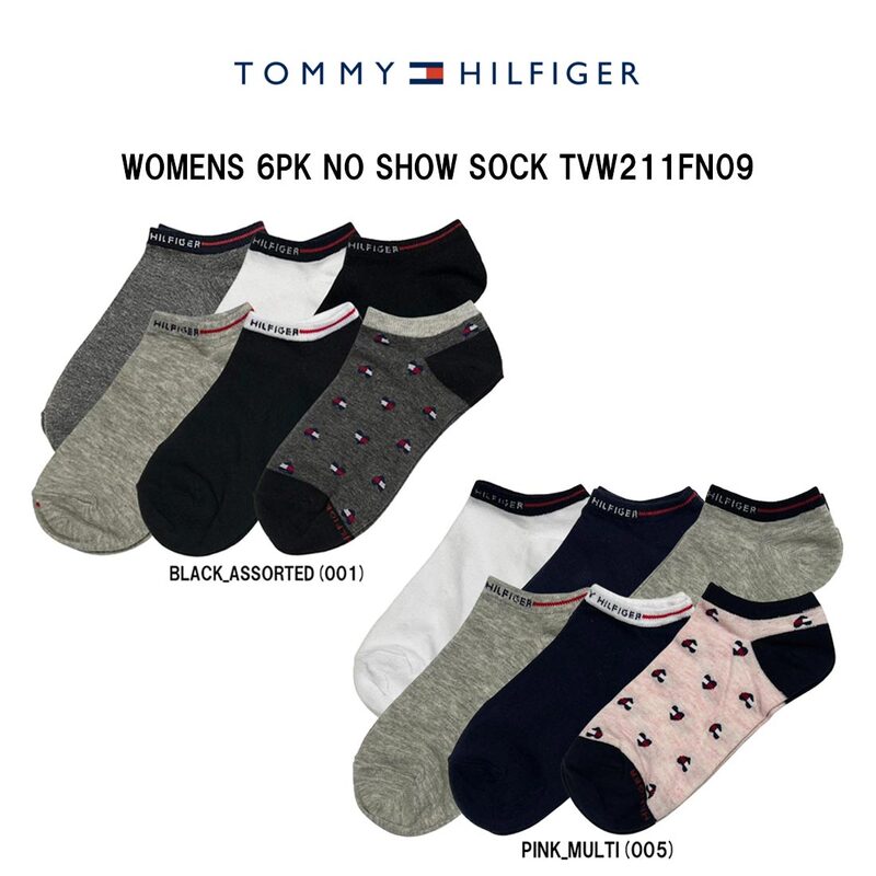 TOMMY HILFIGER(トミーヒルフィガー)レディース ソックス アンクル丈 くるぶし 6足組 セット アソート ロゴ フラッグ 通学 スポーツ 女性用  TVW211FN09
